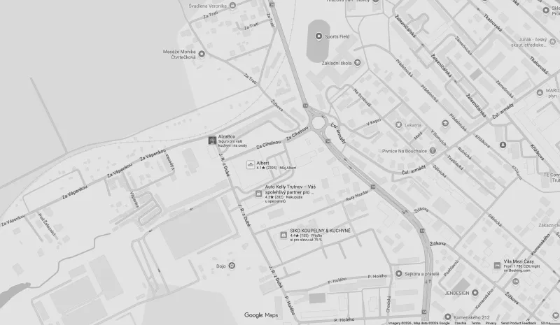 Mapa okolí prodejny v ulici Za Cihelnou v Trutnově